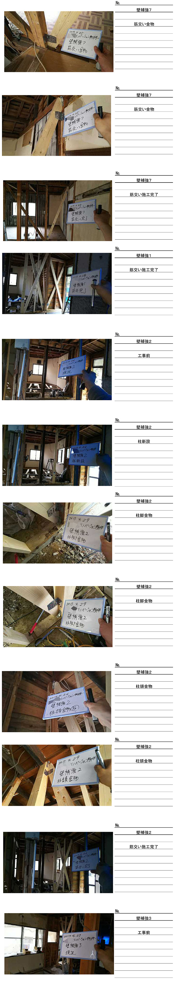 耐震工事、基礎補強工事記録写真